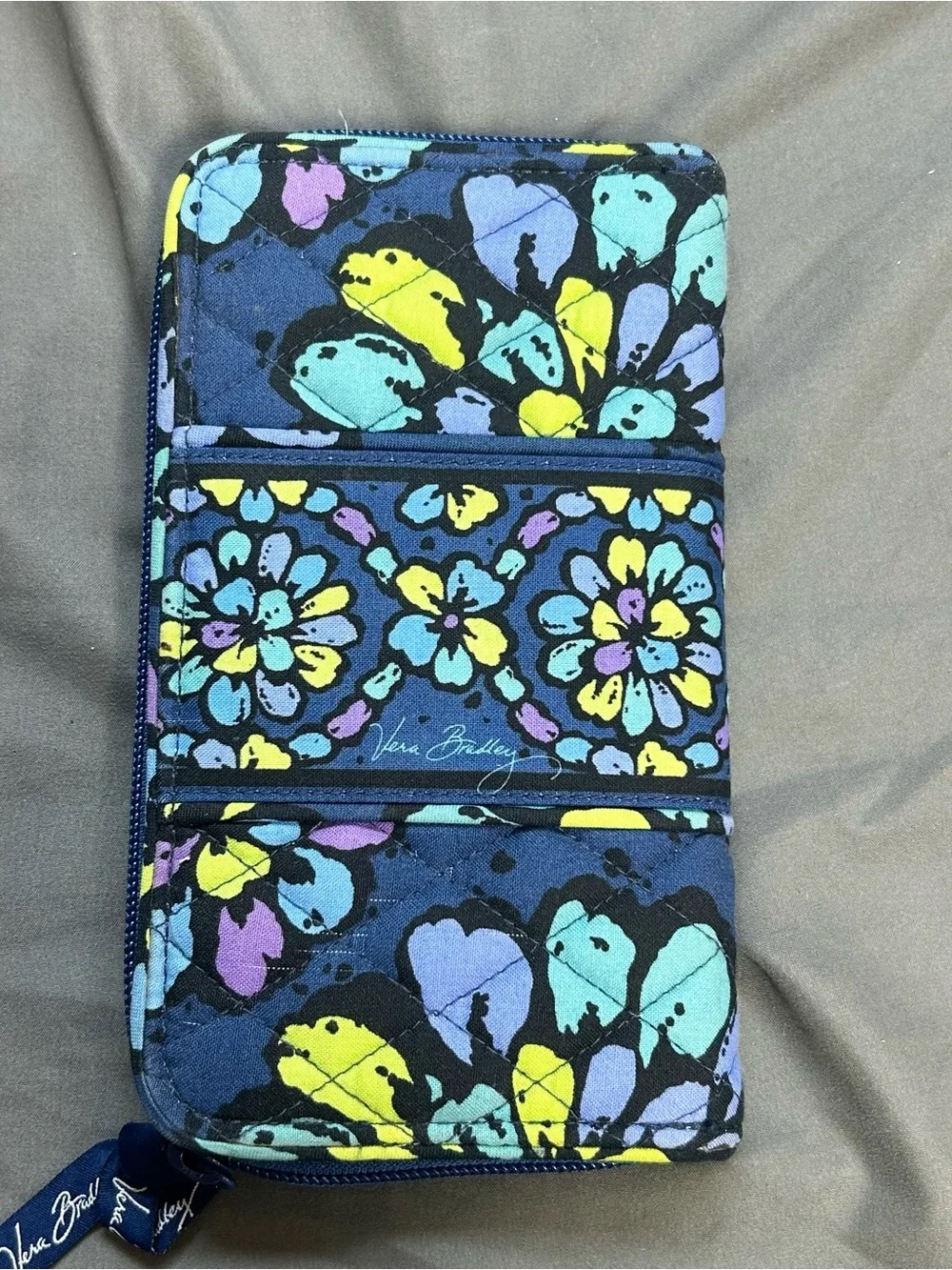 Vera Bradley Indigo Pop Handbag Tote Bag & Wallet - 2012 retired Colorful